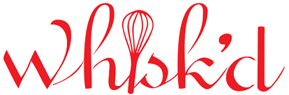 Whisk'd Logo, in Lubbock featuring red font and wire kitchen whisk.