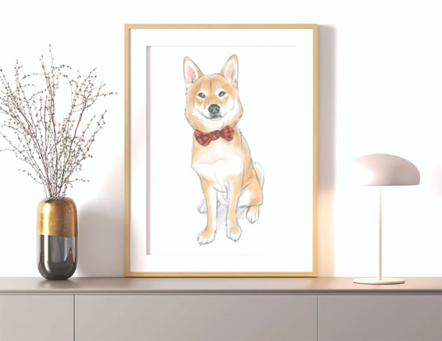 colored dog portrait