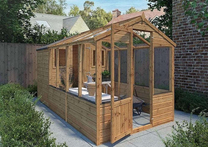 12x6ft Tongue and Groove Combi Greenhouse from Waltons