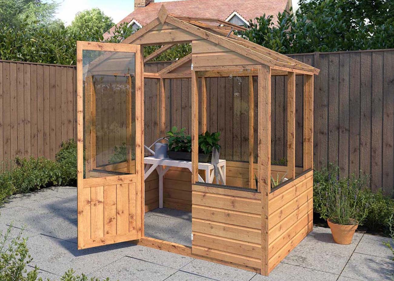 6 x 4 Evesham Wooden Greenhouse from Waltons