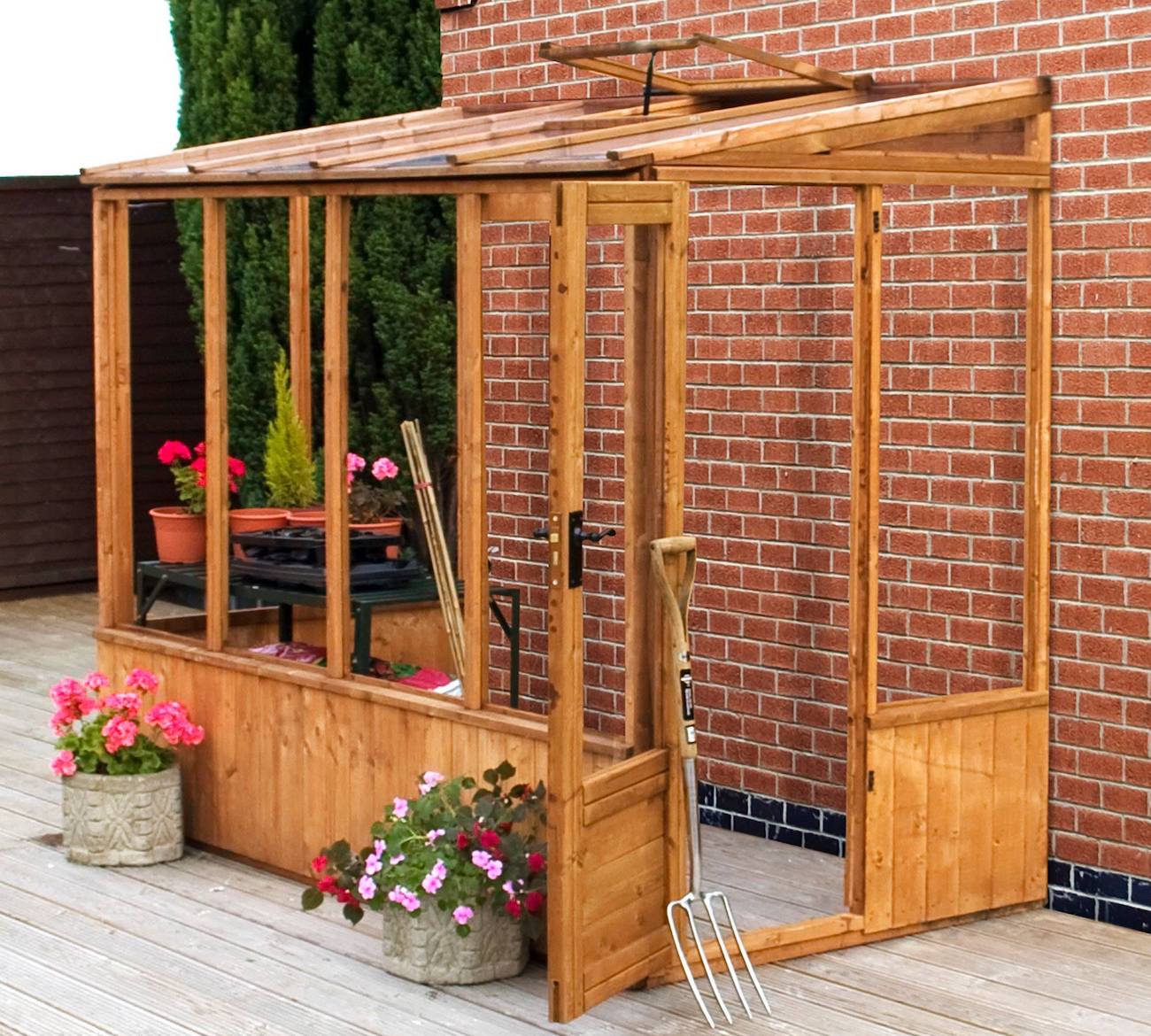 8 x 4 Evesham Pent Wooden Greenhouse from Waltons