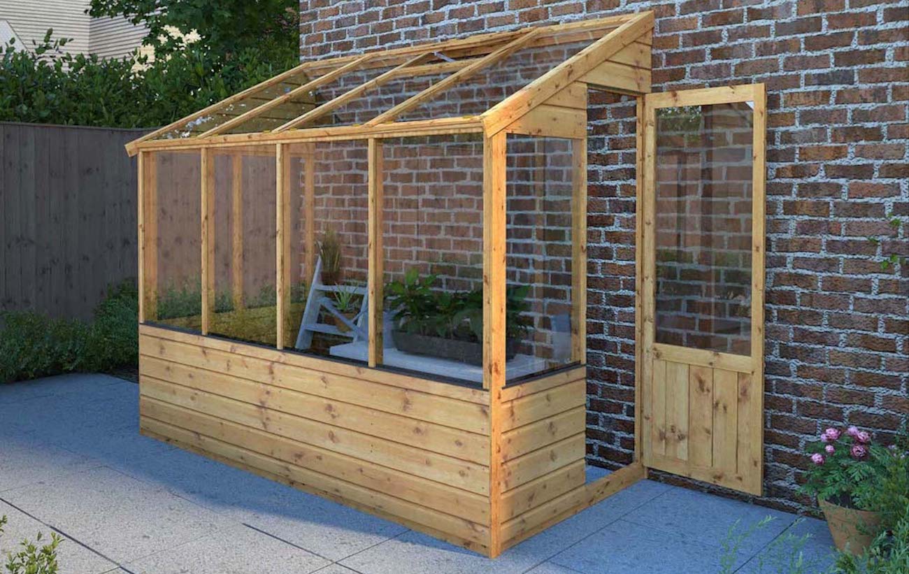 8 x 4 Evesham Lean-to Pent Wooden Greenhouse from Waltons