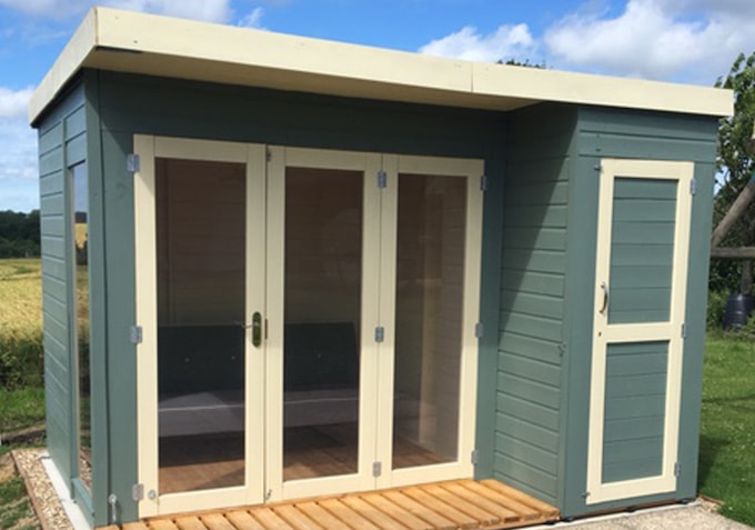 Waltons 10 x 8 Contemporary Summerhouse with Side Shed