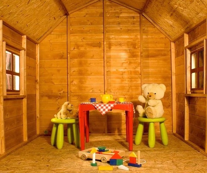 Interior of Waltons 6 x 6 Dutch Barn Playhouse