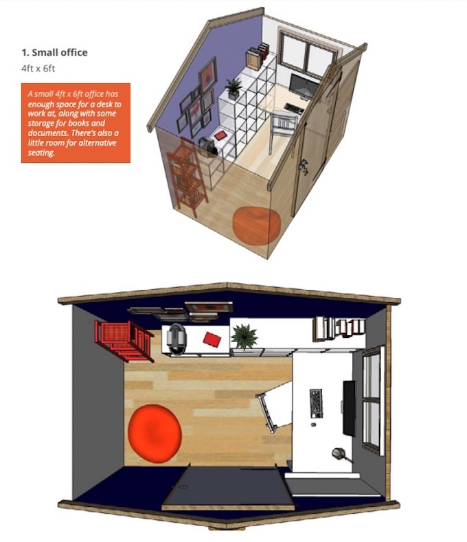 Diagram of small home office layout