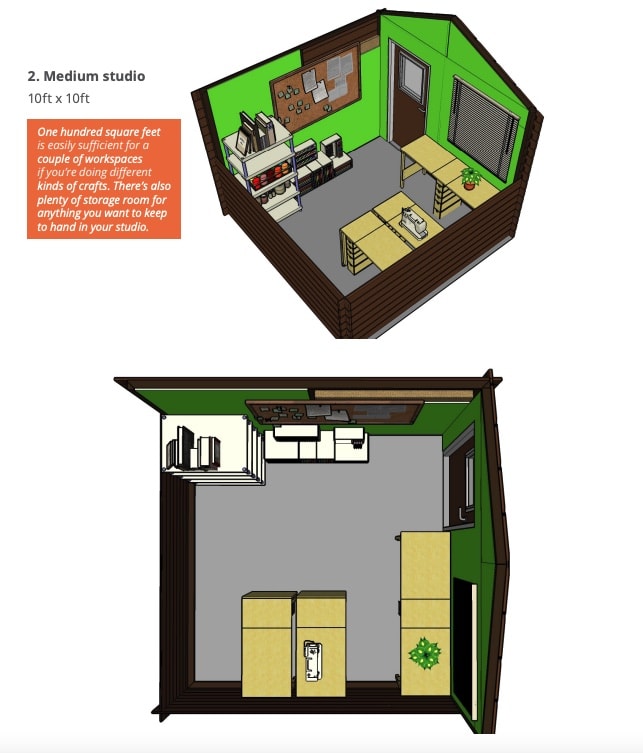 Medium arts and craft studio diagram