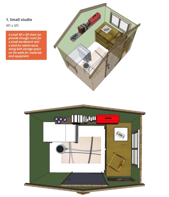 Small arts and craft studio diagram