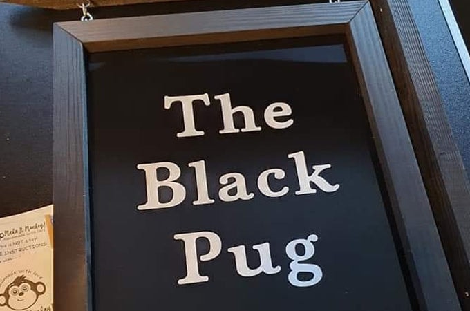The Black Pug personalised sign