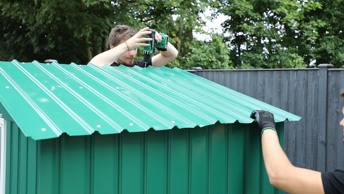 fixing roof panels to a metal shed