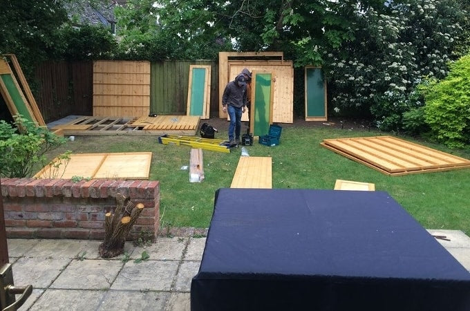 Constructing Waltons summer house