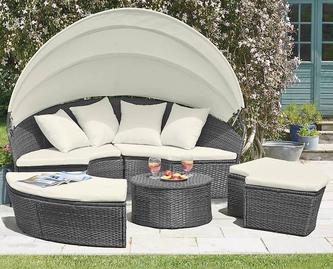 Waltons daybed in garden