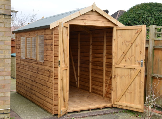 Empty shed with door open