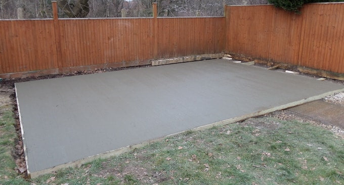 Concrete shed foundation