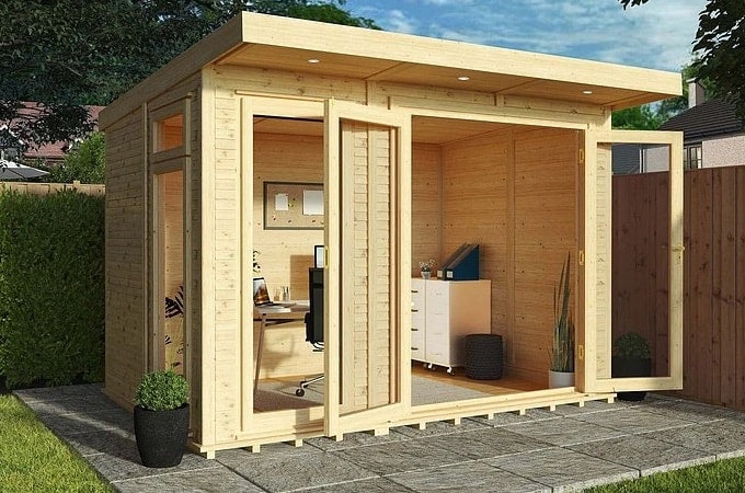 Garden office inside Insulated Garden Room