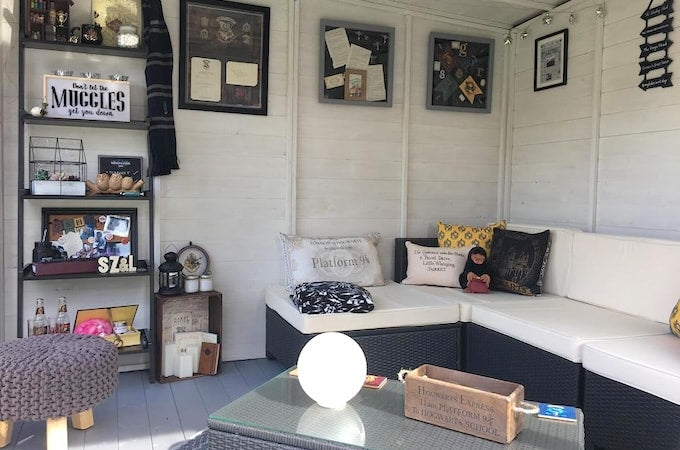 Harry Potter themed summerhouse decor