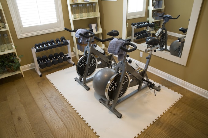 Home gym with plenty of storage