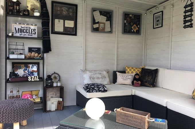 Interior of Harry Potter themed Waltons summerhouse