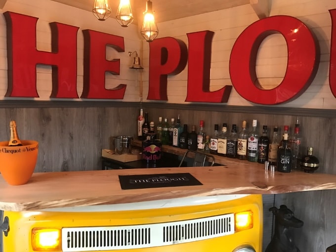 VW campervan front turned into a bar