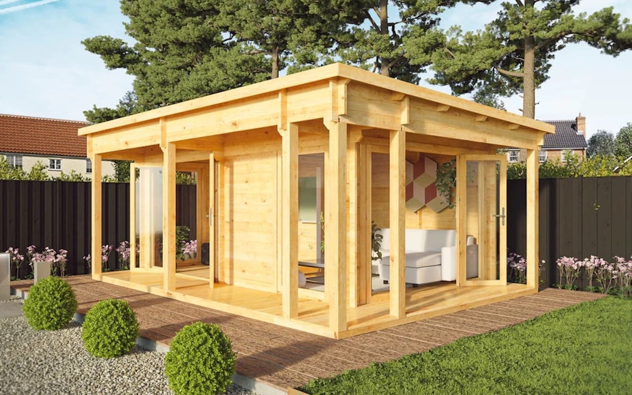 Premium log cabin with wrap-around veranda