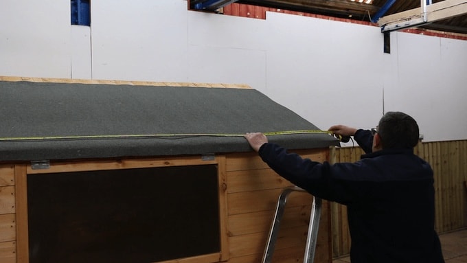Measuring shed roof for new felt