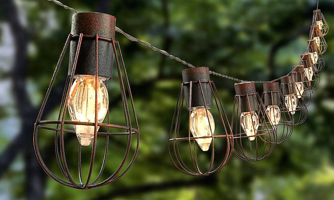 Solar Cage Lantern String Lights from Waltons