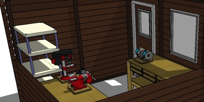 Overview of a workshop created by Sketchup