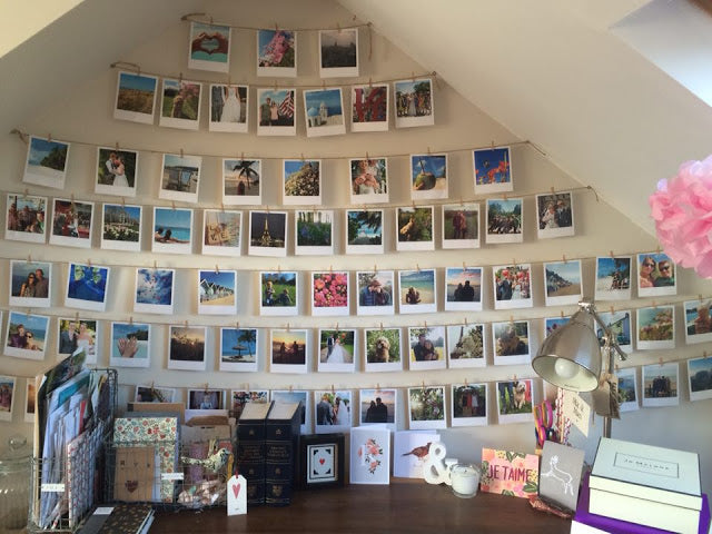 polaroid photo wall