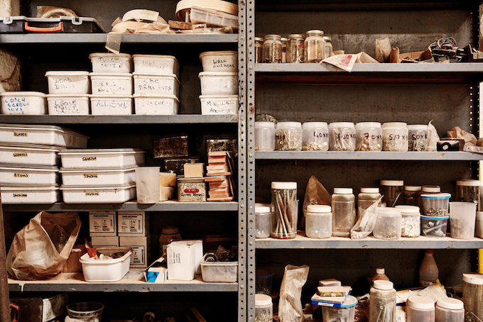 Shed shelving closeup