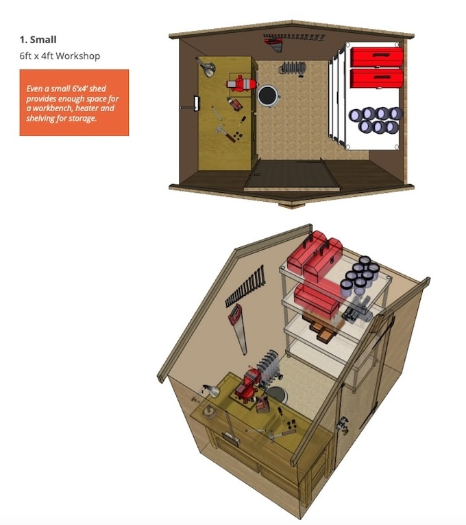 Small wooden workshop created by Sketchup