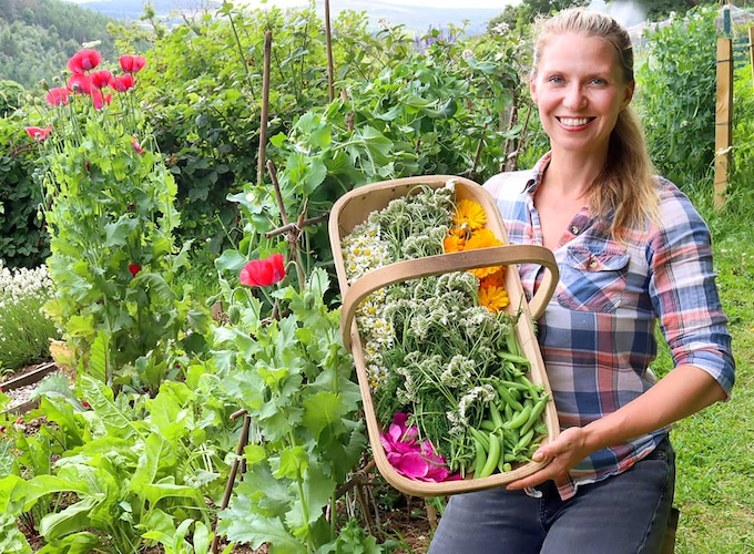 Tanya from Lovely Greens with harvest