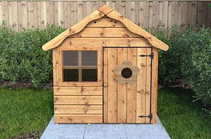 Small unpainted playhouse