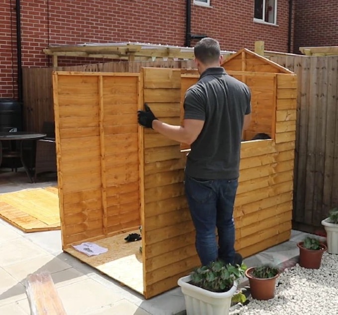 Waltons installation team building shed