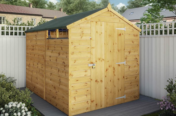 Wooden shiplap security shed from Waltons