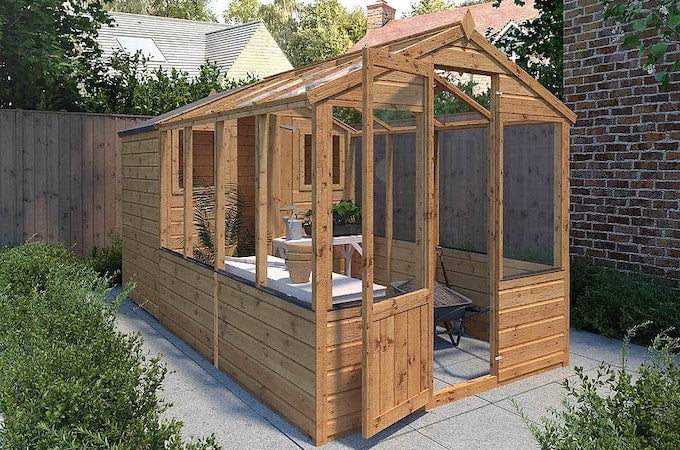 Waltons wooden combi greenhouse and shed