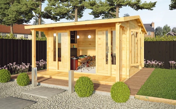 Waltons premium log cabins with veranda