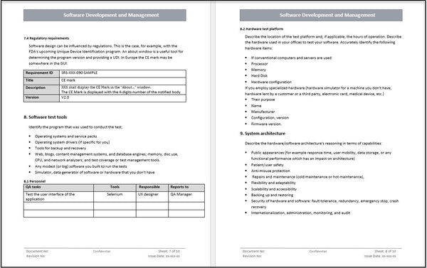 Software Development and Management process template