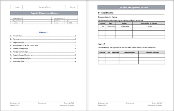 Supplier management process Template