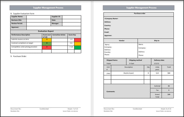 Supplier management process Template