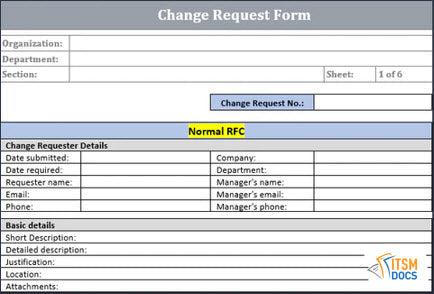 Change Request Form, Change Management