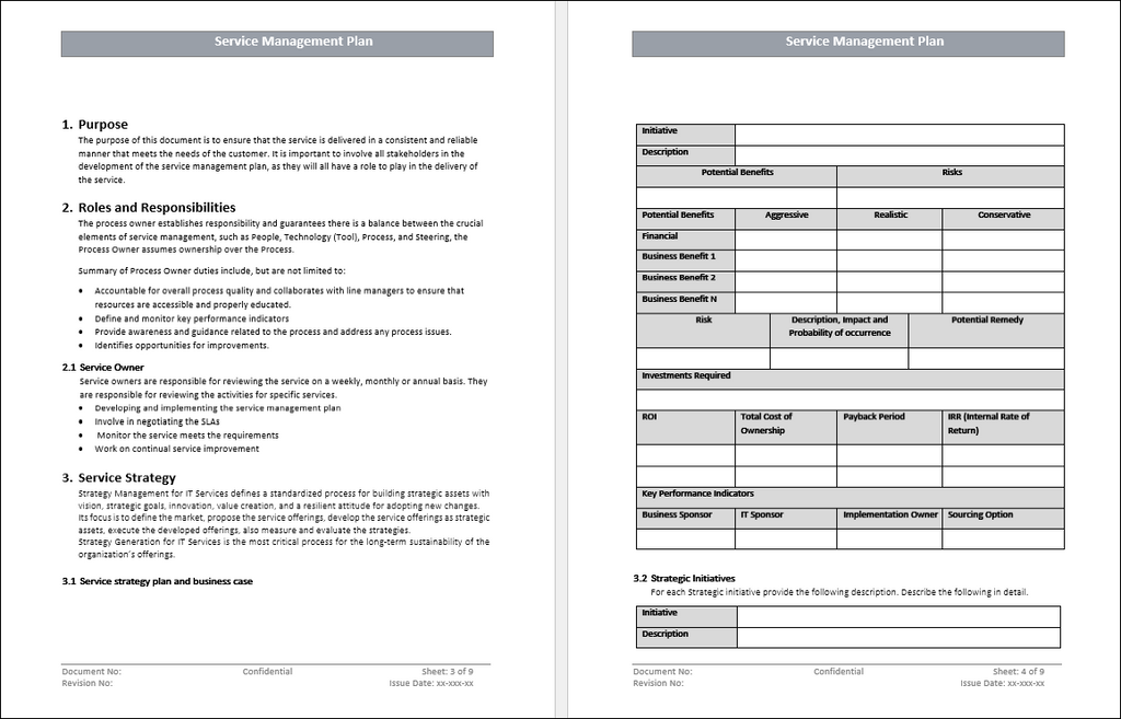 Service Management Plan