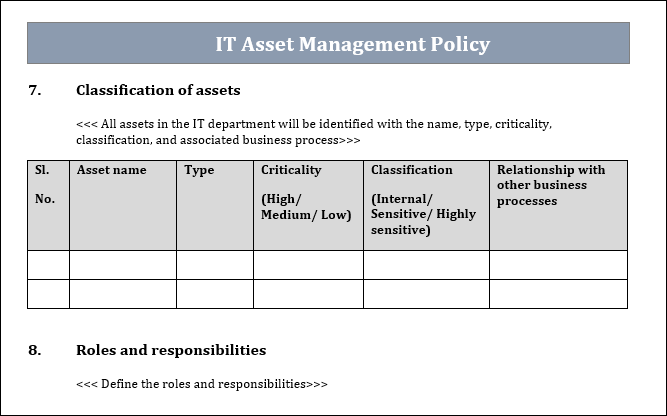 IT Asset Management Policy ITSM Docs ITSM Documents Templates