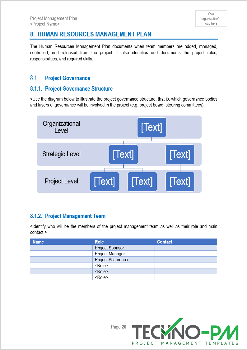 Project Management Plan (PMP) Template – ITSM Docs - ITSM Documents ...