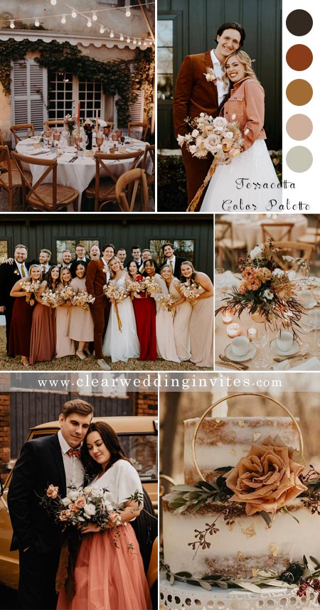 5 Stylish Terracotta Wedding Color Palette with Retro Vibe – Clear