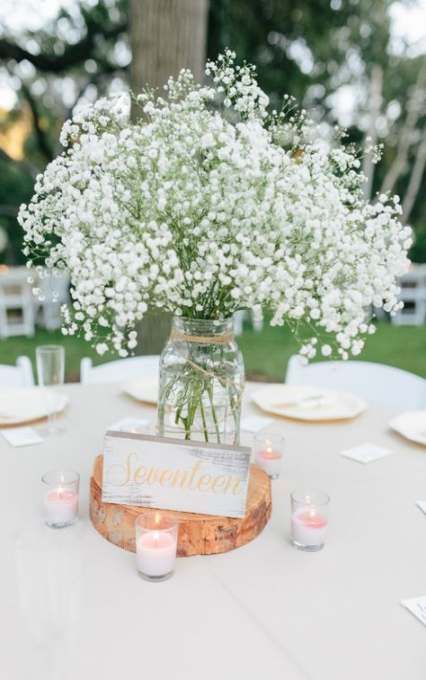 Wonderful Baby’s Breath Wedding Table Decoration