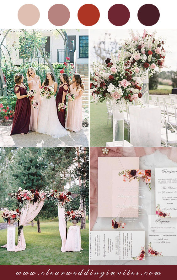 7 Inviting Fall&Winter Wedding Color Palettes With Burgundy&Blush ...