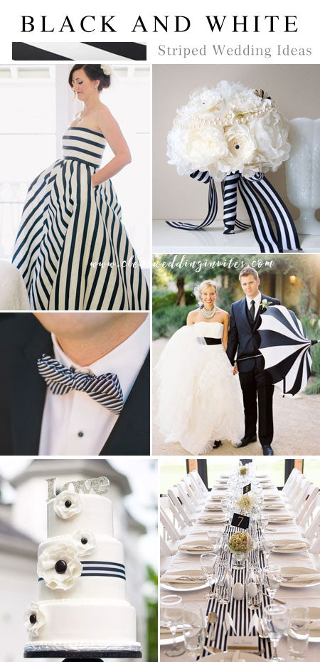 Classic Black and White Striped Wedding Decoration