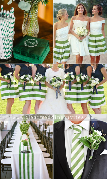Green and White Striped Wedding Ideas for Summer Weddings
