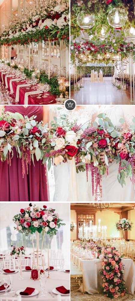 Floral Arrangement Inspired By Elegant Ballroom Wedding Ideas and Decorations