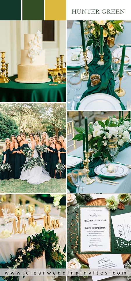 8 Glamorous Hunter Green Wedding Colors Ideas to Steal – Clear Wedding ...
