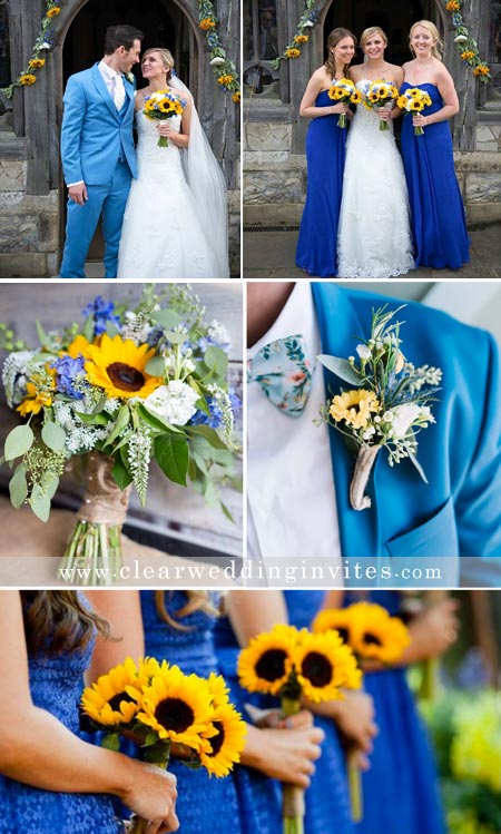 Incorporate Sunflower and Blue in a Country Wedding